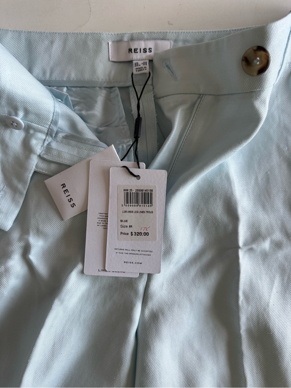 REISS Lori Linen-blend Wide Leg Pant - Picture 7 of 7